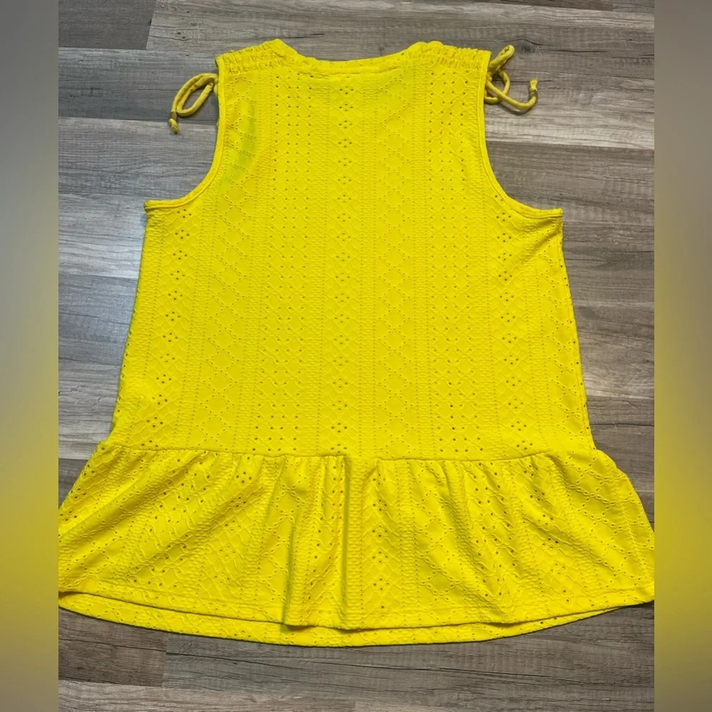 Michael Kors Vibrant Yellow Eyelet Tops Women Size Small - Picture 7 of 10